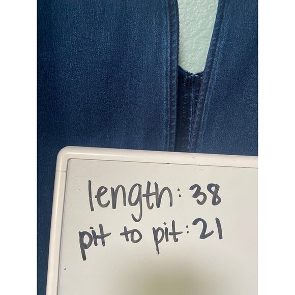 Liz Claiborne Women's Dark Wash‎ Denim Long Sleeve Dress with Tie Size 10 - Picture 9 of 9